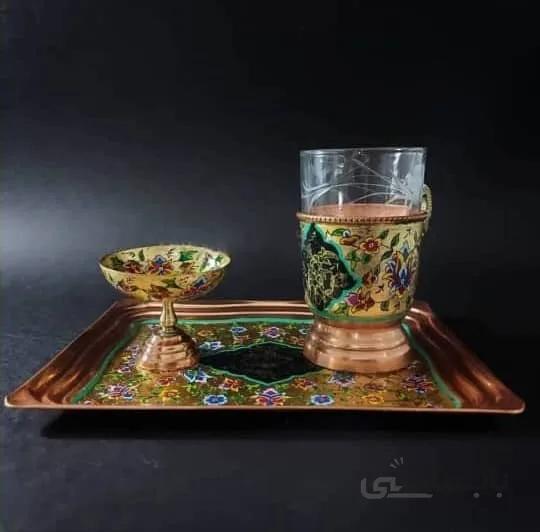 ست چایخوری تکنفره مس و پرداز کد ۱۰۲۲۳۱