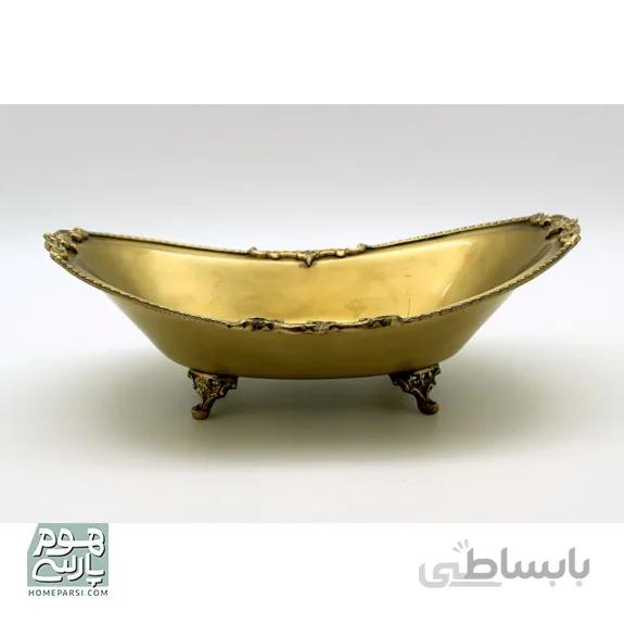 کشکول بیضی چهار پایه بزرگ برنجی کد 62028C