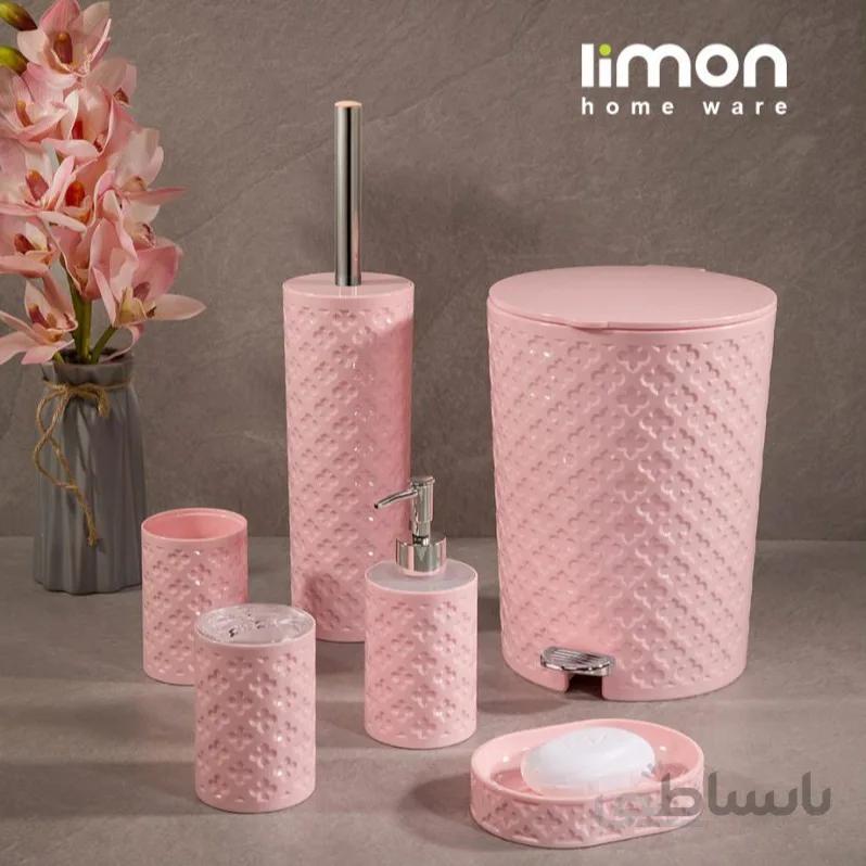 ست سرویس بهداشتی 6 پارچه لیمون طرح گل کد 1760