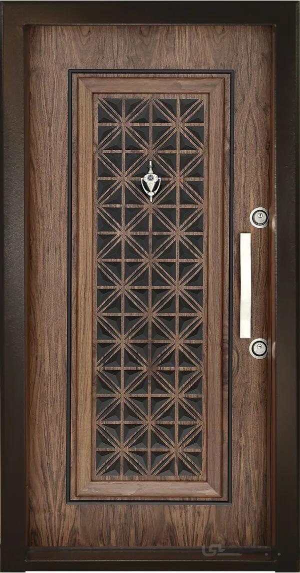 درب ضدسرقت سری برجسته کد 3125 گردوئی روشن