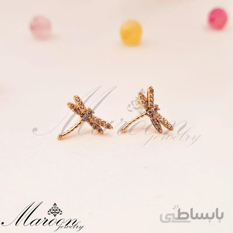 گوشواره سنجاقک طلایی مارون CG97