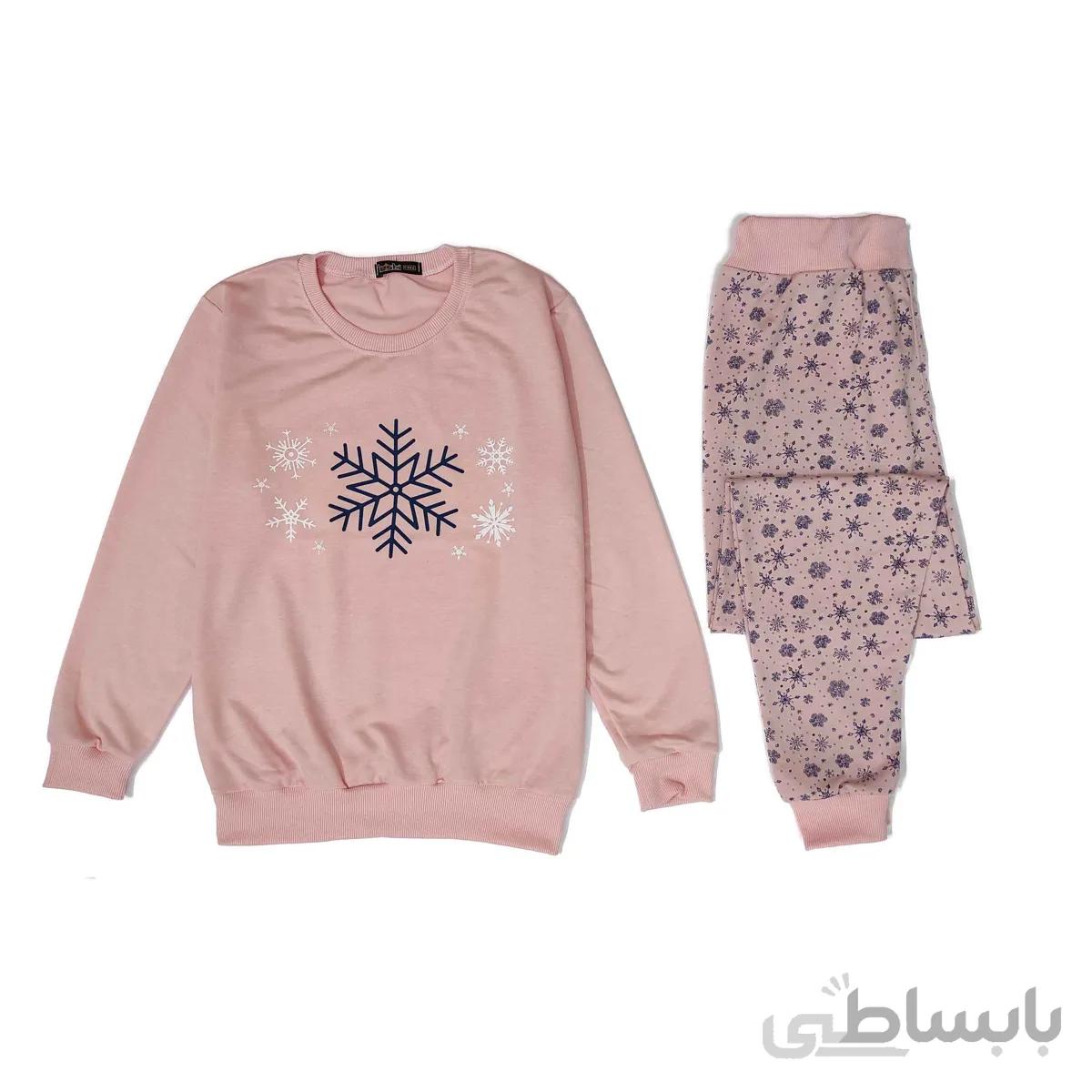 ست بلوز و شلوار راحتی زنانه طرح برف کد 06