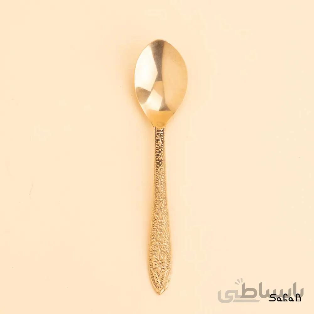 قاشق مرباخوری برنجی طلایی مدل شبنم