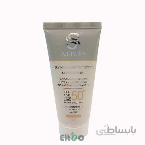 کرم ضدآفتاب پوست چرب2 سانیورا ( بژ تیره ) SPF50