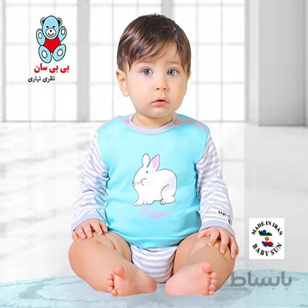 زیردکمه آستین بلند نوزادی بی بی سان طرح خرگوش