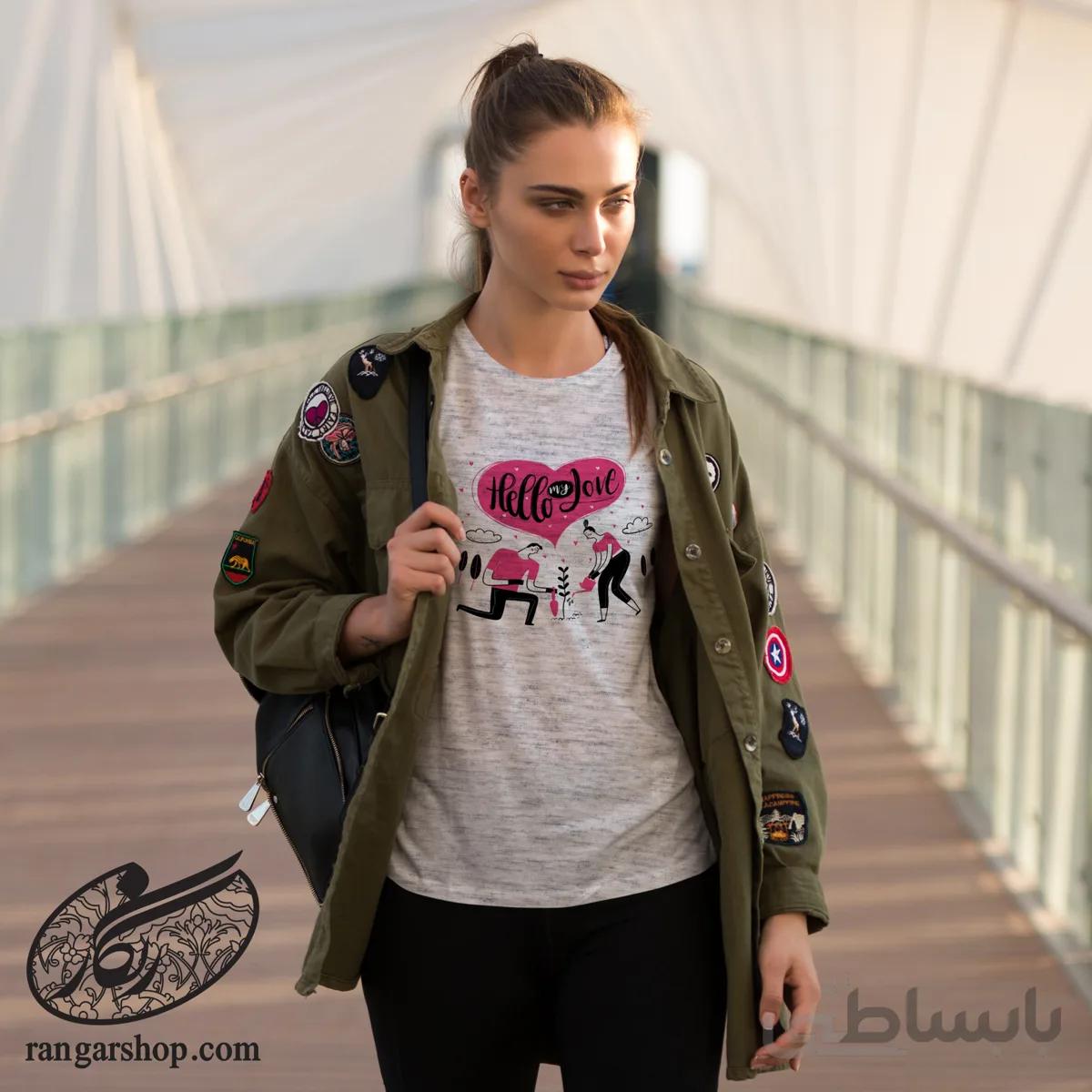 تیشرت طرح HELLO MY LOVE