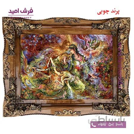 تابلو فرش ماشینی طرح مینیاتور کد 12096 فرشان