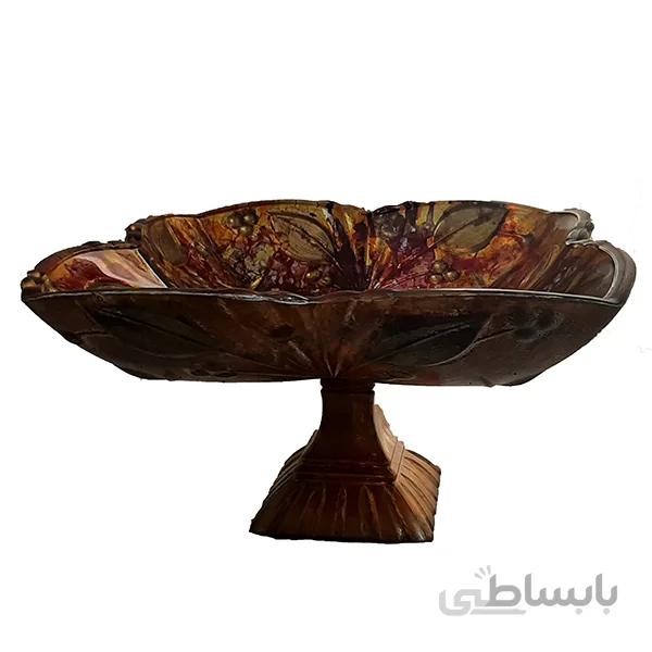 ظرف میوه خوری پایه دار بلوری (پتینه کاری شده) کد03
