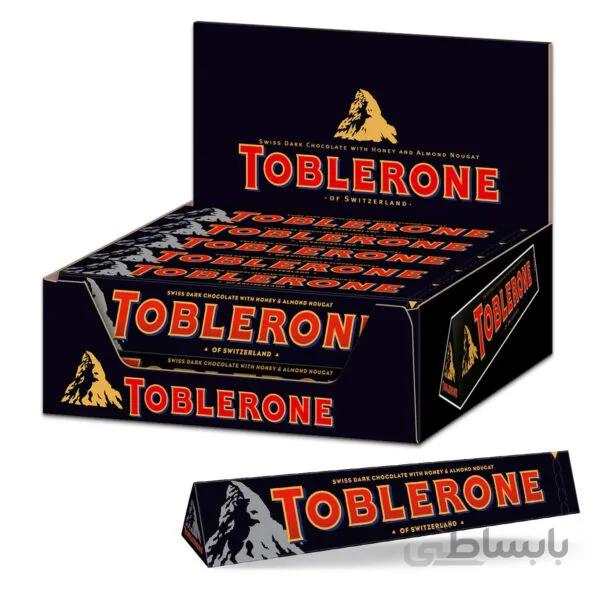 شکلات تلخ تابلرون همراه با عسل و مغز بادام باکس ۲۰ عددی – Toblerone swiss Dark chocolate with honey & almond noucat