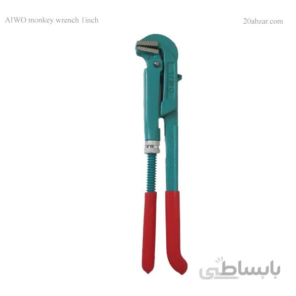 آچار لوله گیر دو دسته ۹۰ درجه سایز ۱ اینچ طرح آمریکایی Aiwo