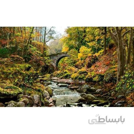 نخ و نقشه تابلو فرش طبیعت کد 3 طرح پل و رودخانه