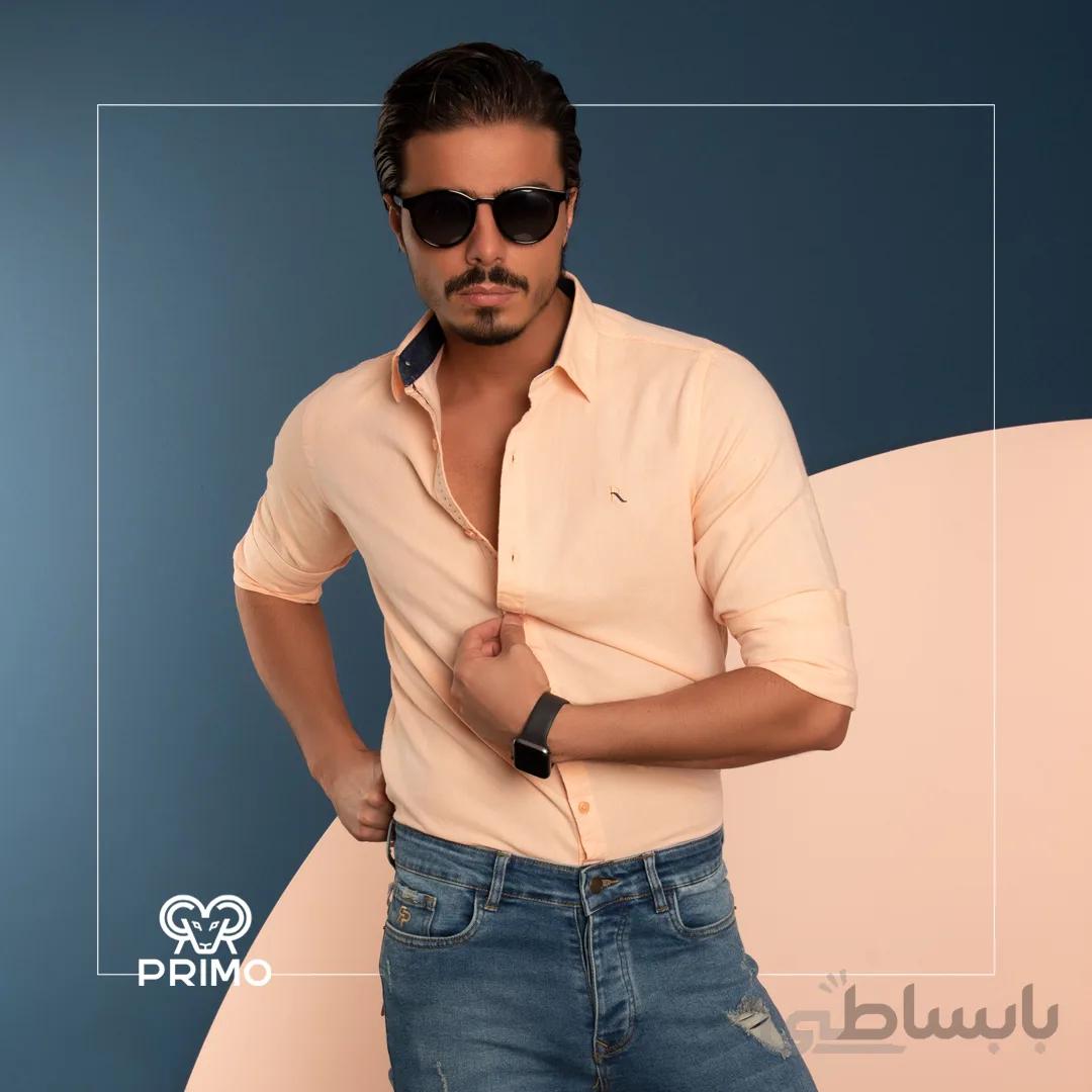 پیراهن پنبه مردانه مدل آستین بلند ساده 236503