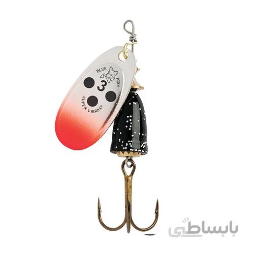 لانسه بلوفاکس پلاک نقره ای نارنجی خال مشکی سایز 2