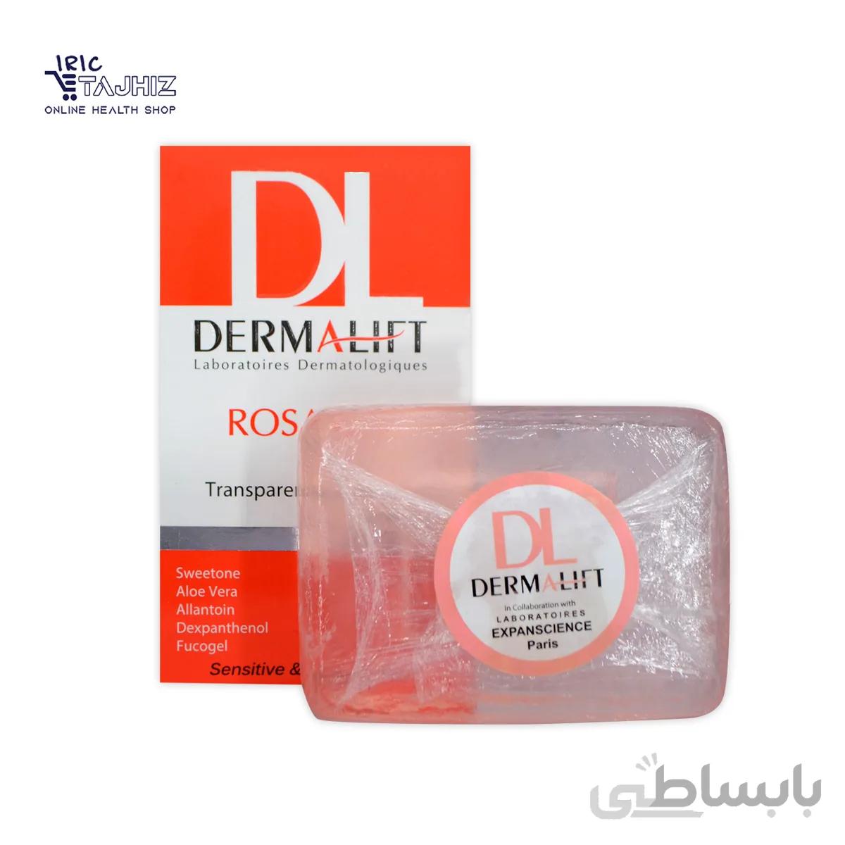 پن شفاف ضد قرمزی رزالیفت مناسب پوست حساس و آسیب دیده 100گرم درمالیفت ا Dermalift Rosalift Anti Redness Syndet Bar For Sensitive Skin 100g