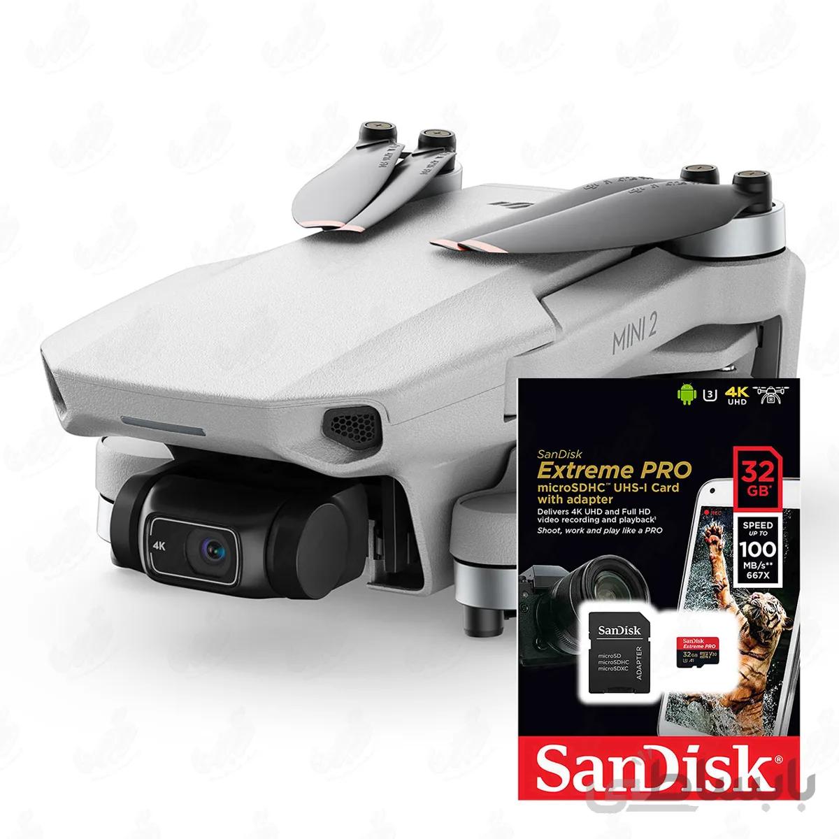 هلی شات دی جی آی مدل مینی ۲ پک کمبو + رم سندیسک اکستریم پرو ا Dji Mini 2 Combo Pack+SANDISK MICRO SD