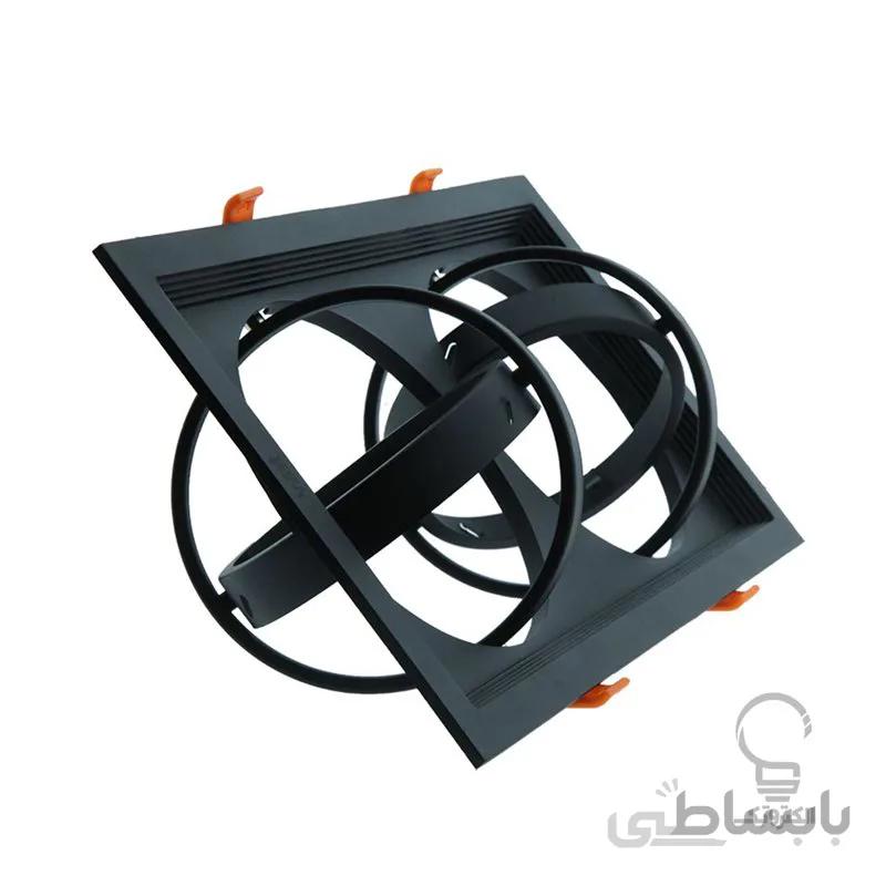 قاب توکار مربع دو خانه مخصوص لامپ AR111 اکووات