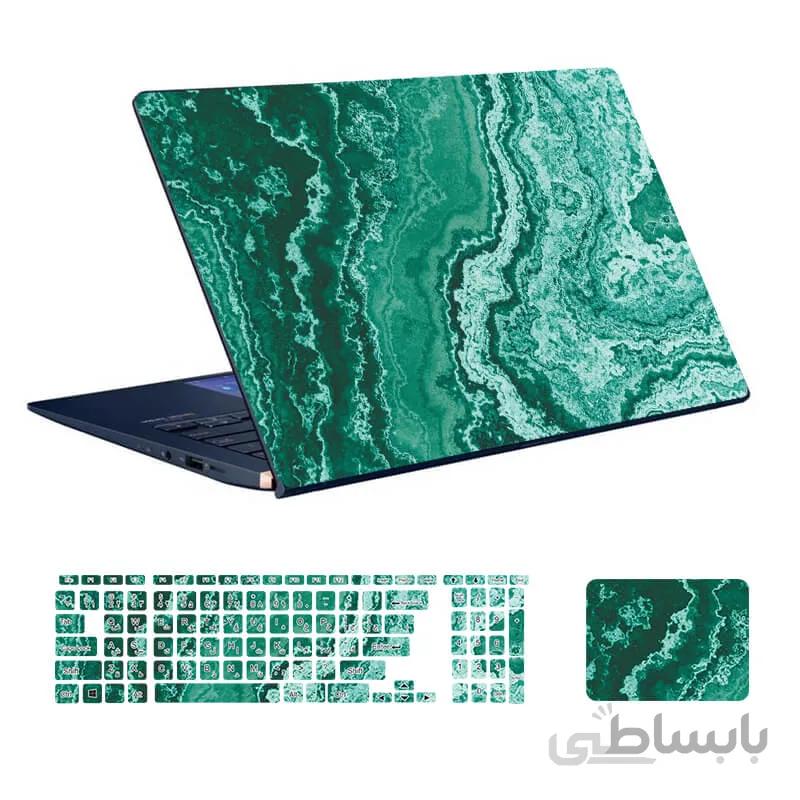 اسکین لپ تاپ طرح Marble کد ۷۹ به همراه استیکر کیبورد