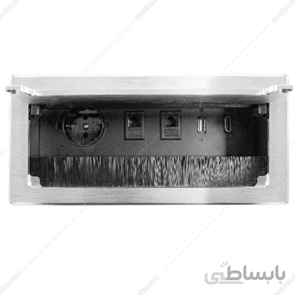 پریز برق توکار با درب آرامبند مشکی فانتونی مدل N329 ا Fantoni N329 Power outlet