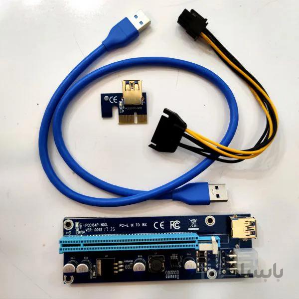 رایزر کارت گرافیک تبدیل PCI Express x1 به PCI Express x16 مدل RISER 009 آبی