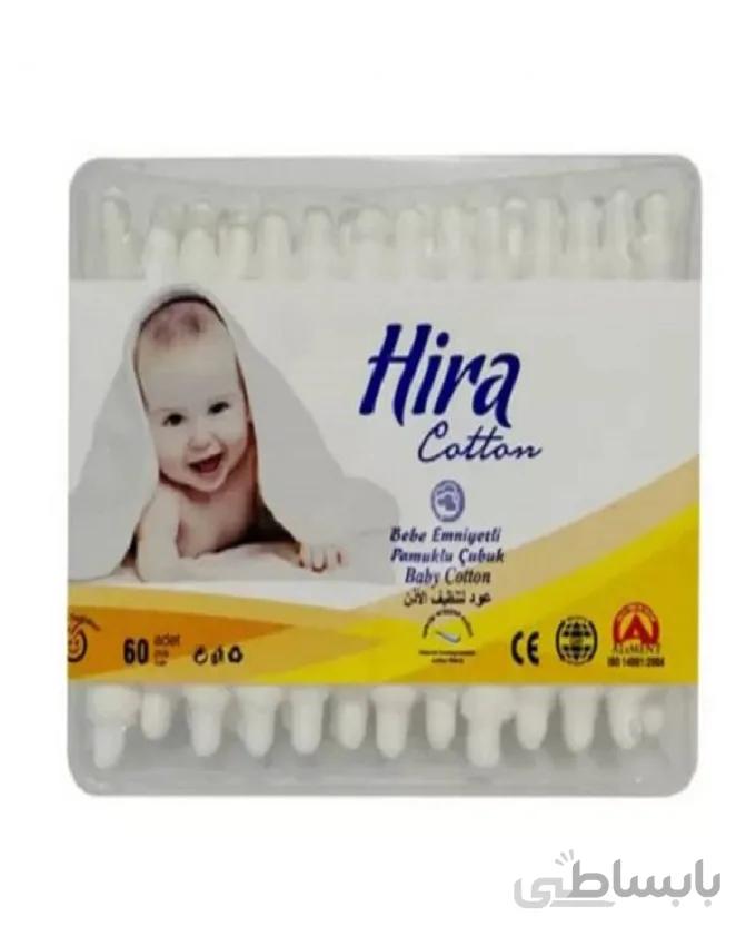گوش پاك كن كودك هيرا - Hira حاوی 60 عدد مدل كتان - Cotton