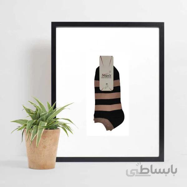 جوراب زنانه nopak طرح خط دار دورنگ