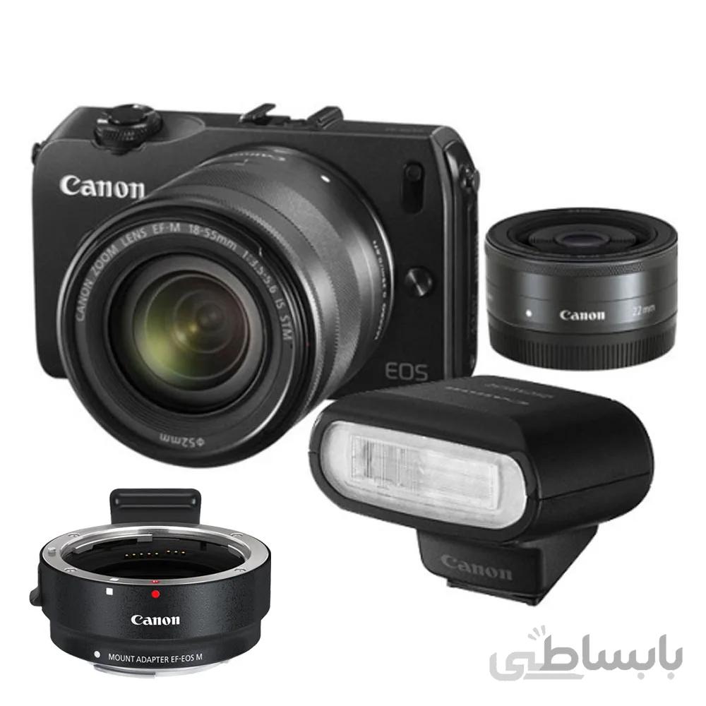 دوربین دیجیتال عکاسی بدون آینه کانن مدل EOS M با لنز EF-M18-55 STM+EF-M22 STM