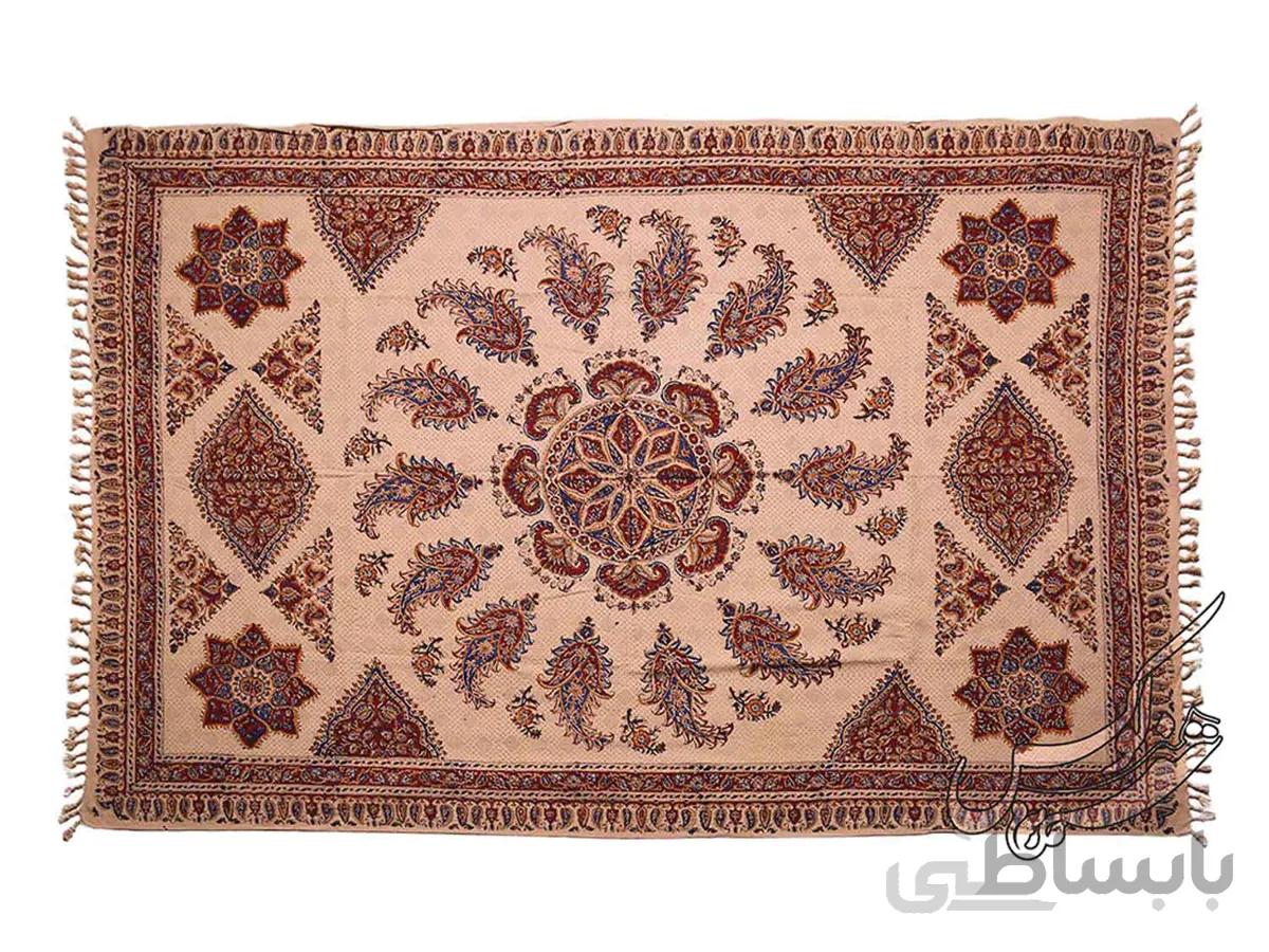 سفره قلمکار مستطیلی طرح چرخ و فلک