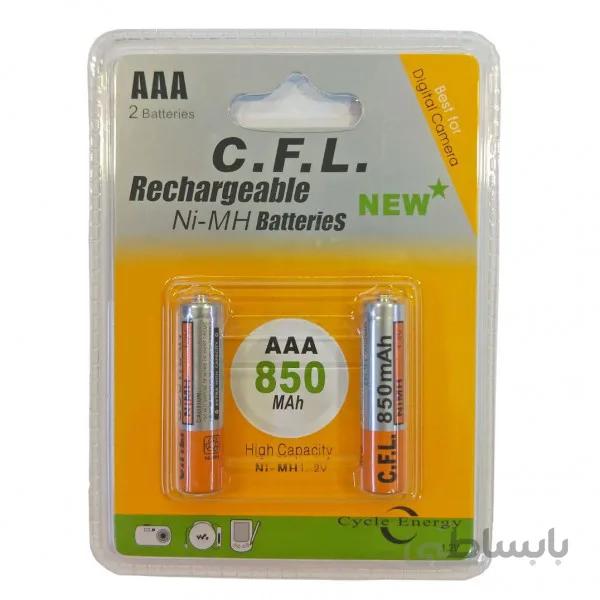 باتری نیم قلمی قابل شارژ CFL مدل ۸۵۰mAh AAA بسته ۲ عددی