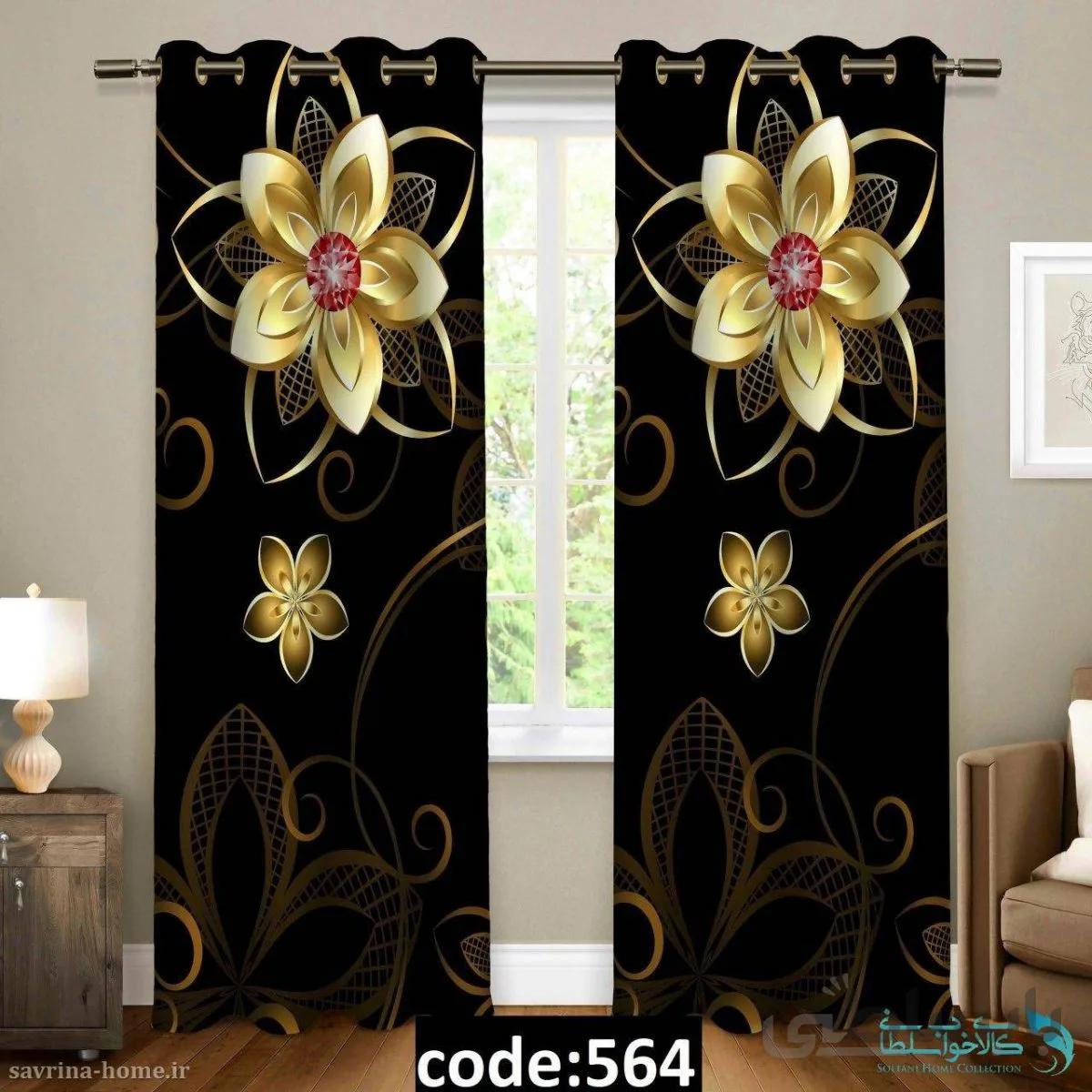 پرده پانچی سری گل مدل Sh-564