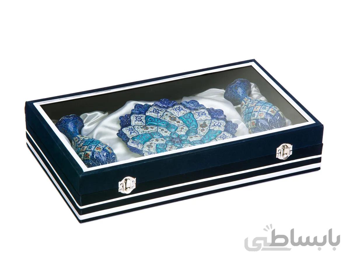 باکس ست میناکاری بشقاب ۲۵ و گلدان ۲۰ سانتی