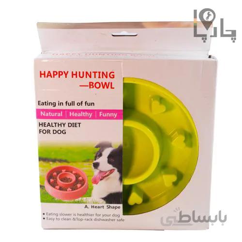 ظرف آرام خوری سگ Happy Hunting bowl قلبی شکل - رنگ سبز فسفری