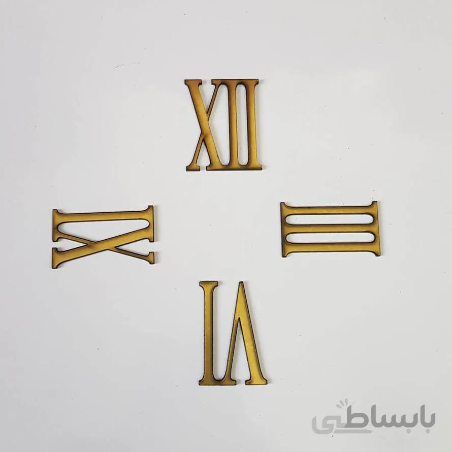 چهار عدد اصلی ساعت یونانی متوسط (طلایی)