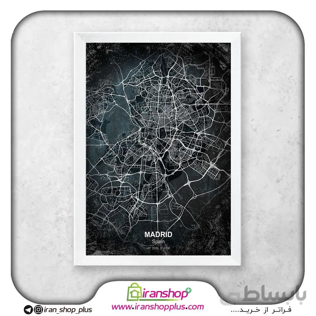 تابلو نقشه شهر مادرید با تم Chalkboard