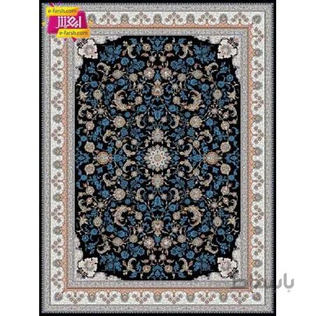 فرش ماشینی نگین مشهد طرح 2599 سورمه ای