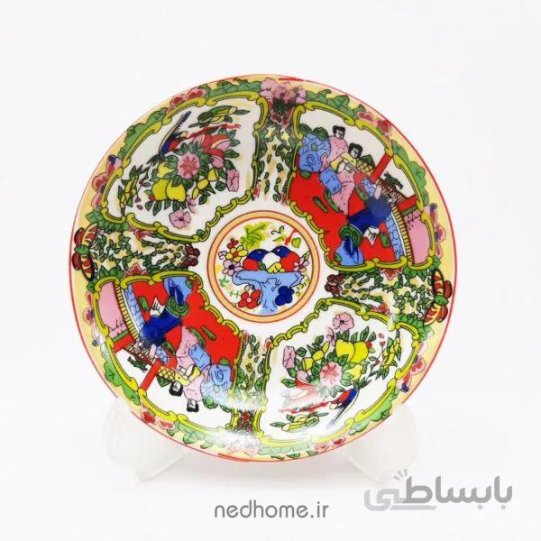نعلبکی چینی واتسون طرح گل مرغی