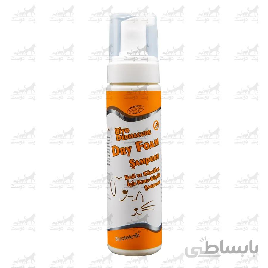 شامپو فومی سگ و گربه بدون نیاز به آبکشی برند Biyoteknik