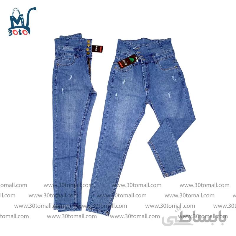 شلوار جین زنانه 2کمری گندار مدل je003 ابی