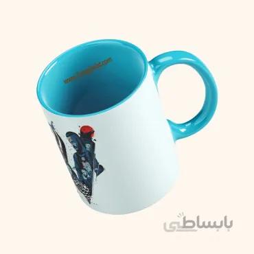 ماگ سرامیکی چاپی مدل Vikings سفید و آبی کد 20