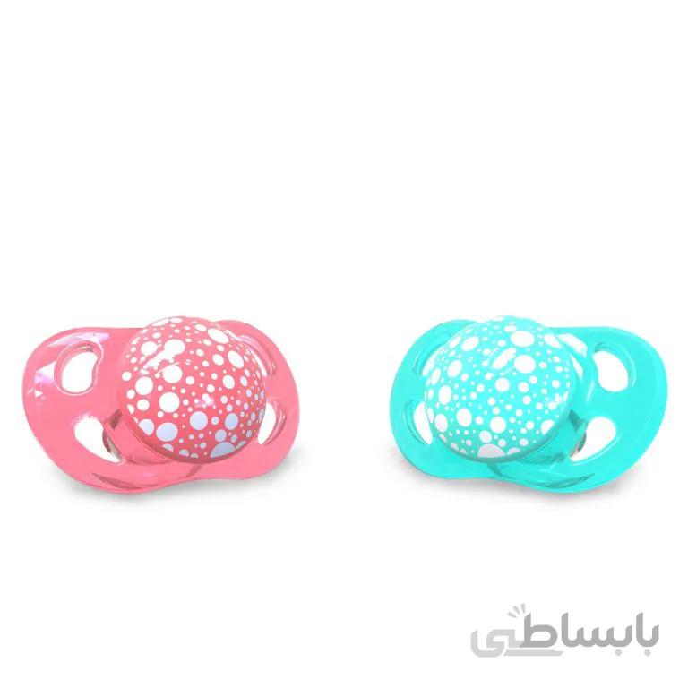 پستانک 6+ماه هلویی و فیروزه ای تویست شیک«Twistshake»