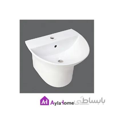 روشویی نیم پایه چینی کرد مدل کانسپت 53 درجه یک