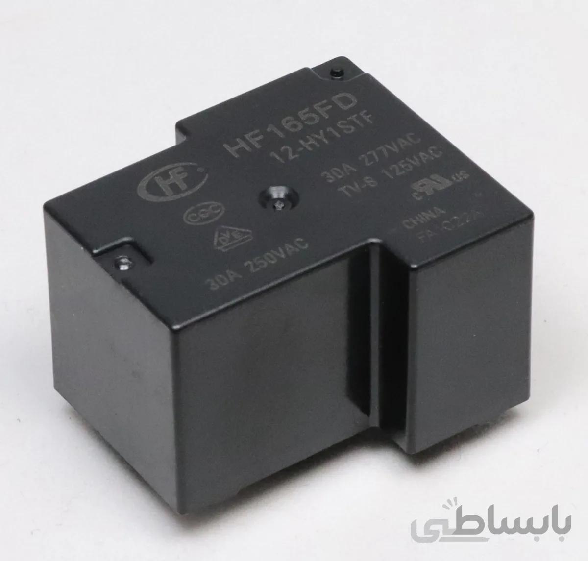 رله 12 ولت هونگفا 4 پایه 30 آمپر مدل HONGFA HF165FD 12-HY1STF