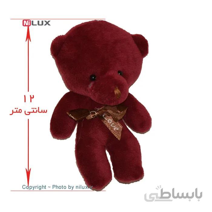 عروسک آویز مدل خرس زرشکی ارتفاع 12 سانتی متر