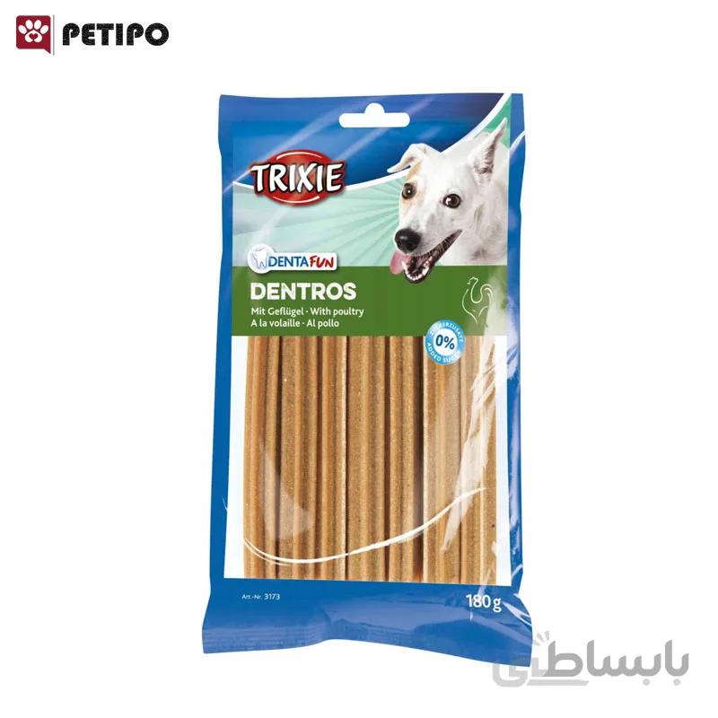 تشویقی دنتال سگ طعم مرغ ویژه مراقبت دندان تریکسی (Trixie Denta Fun Dentros) وزن 180گرم