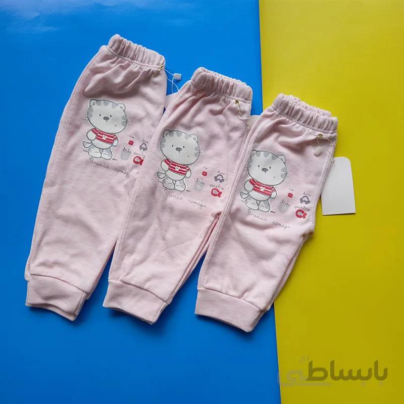 شلوار نوزادی 0 تا 9 ماه صورتی کد 349