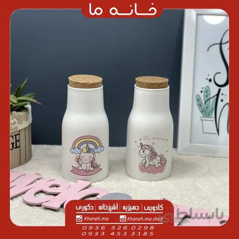 بطری شیر سرامیکی فانتزی مدل درب چوب پنبه