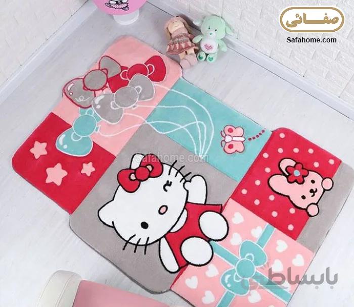 فرش کودک زرباف طرح هپی کیتی