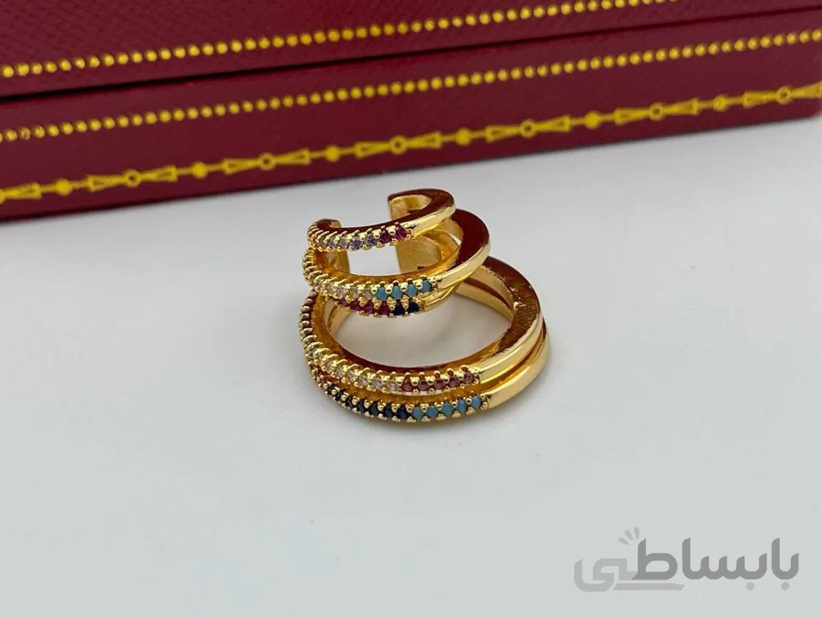 گوشواره ایرکاف نگین کاری رنگی