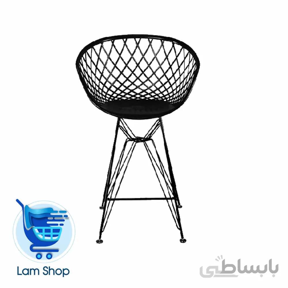 صندلی بامبو پایه بلند درختی فلز BA660 بنیزان (آبکاری)