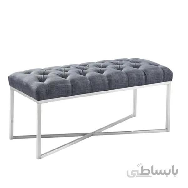 نیمکت پایه استیل نقره ای مدل ونوس