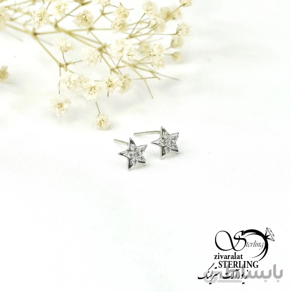 گوشواره میخی نقره کد 6249
